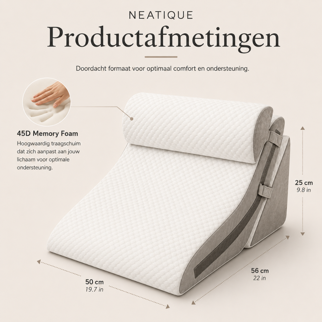 Neatique – Velora™ Verstelbare Comfortondersteuning | Comfortabeler Zitten & Lezen