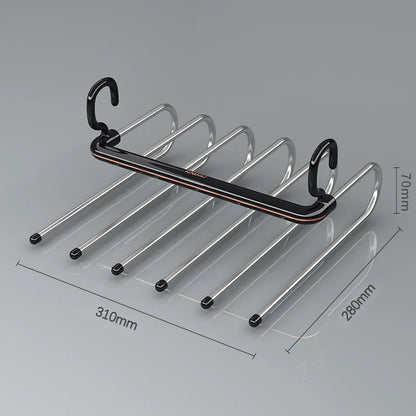 Multi-Layer S-Shaped Wardrobe Pants Storage Rack 6 in 1 Save Space Home Multi-functional Closet Anti Slip Metal Clothes Hanger