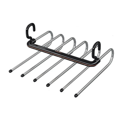 Multi-Layer S-Shaped Wardrobe Pants Storage Rack 6 in 1 Save Space Home Multi-functional Closet Anti Slip Metal Clothes Hanger