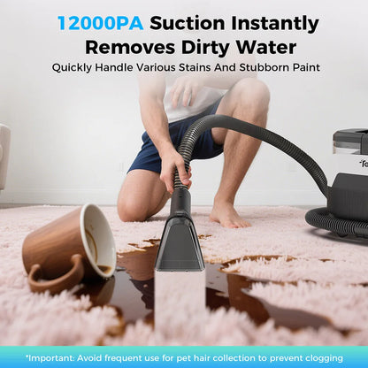 Teendow C6 Max 3-in-1 Upholstery and Carpet Cleaner 1650W Steam 12000Pa Suction Dual Tanks Pet-Friendly