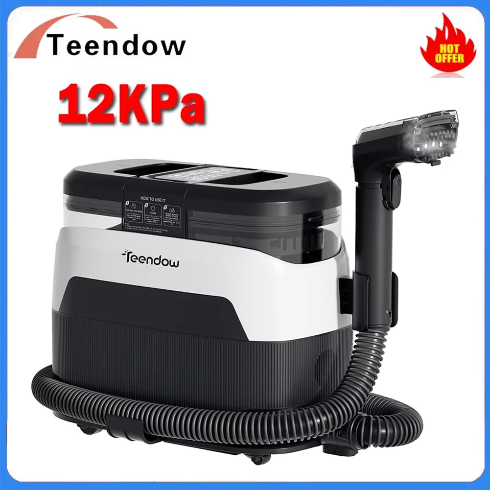 Teendow C6 Max 3-in-1 Upholstery and Carpet Cleaner 1650W Steam 12000Pa Suction Dual Tanks Pet-Friendly